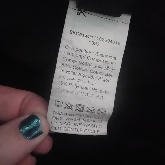 SHEIN Wide-Leg Jeans Black w/ Blue Butterfly on Back Pocket Women's Sz M (US 6) - Picture 8 of 9